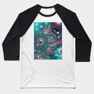 Other Worldly Designs- nebulas, stars, galaxies, planets with feathers Baseball T-Shirt